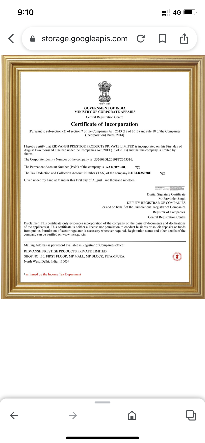 Ridhvansh prestig private limited 